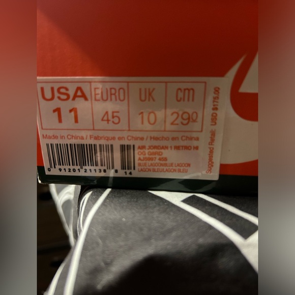 Nike Air Jordan 1 Retro Hi-Tops Gatorade Men's Blue Lagoon AJ5997-455 Size 11 - Picture 8 of 8